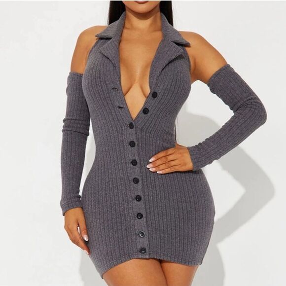 Fashion Nova Sweater Dress W/ Sleeves - Picture 1 of 4